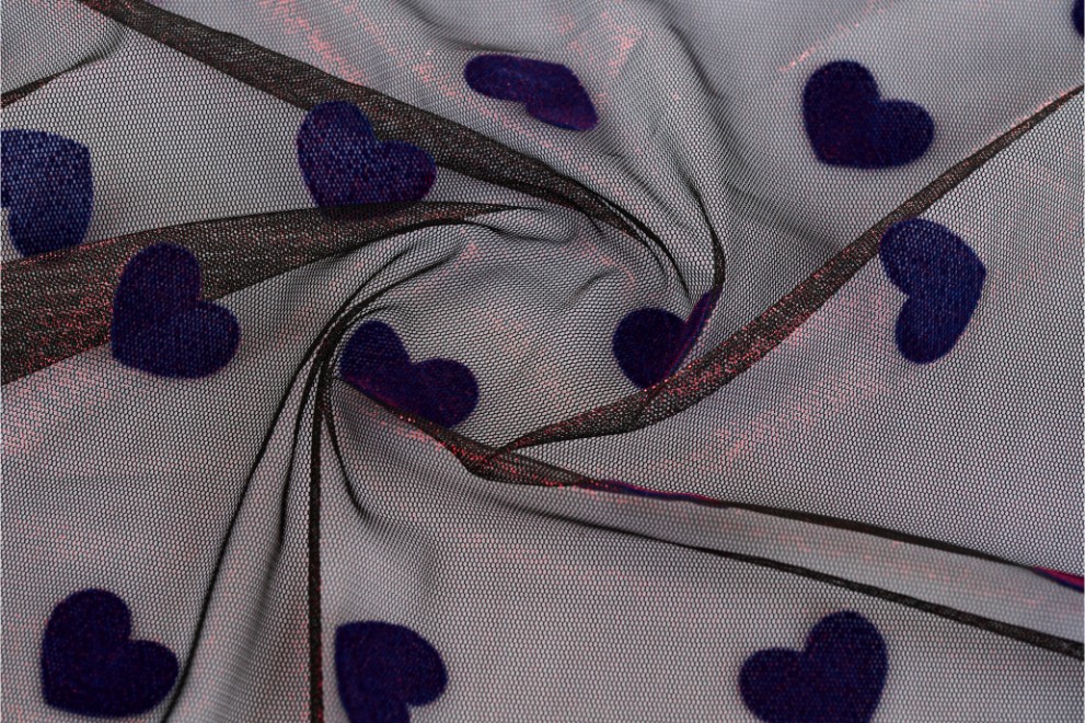 Heart Flock and Glitter on Tulle